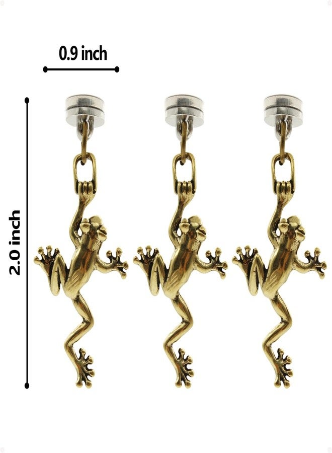 Wallertree Brass Frog Hinge Head Home Decoration - Magnetic Hinge Dropper Hanging Frog - Door Hinge Heads Figurine Set of 3 - Image 5